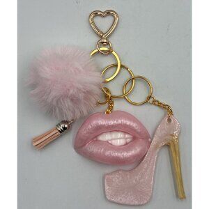 Glam Luxe Charm Keychain Bag Charm — Blush Silk